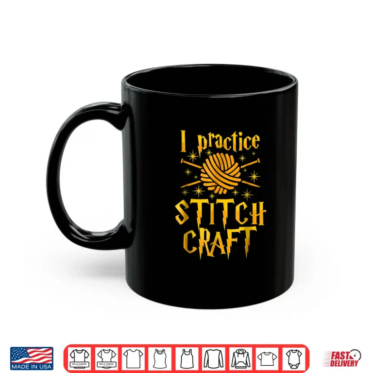 Mug I Practice Stitch Craft Knit Professional Knitting Gift Shirt