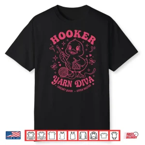 Queen Stitch Master Crochet Lover Hooker Yarn Diva Graphic Shirt