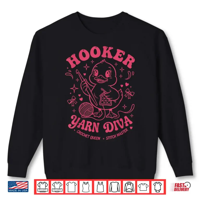 Sweatshirt Queen Stitch Master Crochet Lover Hooker Yarn Diva Graphic Shirt