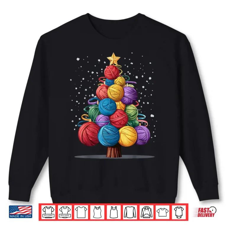 Sweatshirt Christmas Tree Professional Yarn Holiday Seasonal Graphic Shirt