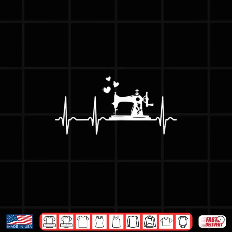 Design Machine Heartbeat EKG Sewing Seamstress Professional Graphic Shirt