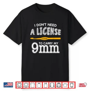 Nine Millimeter Hook Knitting Crochet Yarn Craft Lover Gift Shirt