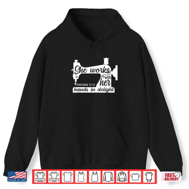 Hoodie Sewing Machine Faith Jesus Quilting Crocheting Christian Shirt