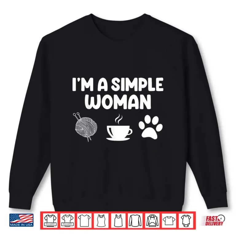 Sweatshirt Simple Identity Dog Coffee Knitting Crochet Christmas Shirt