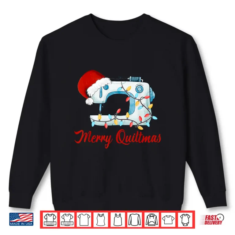 Sweatshirt Santa Christmas Quilter Merry Quiltmas Knitting Sewing Holiday Shirt