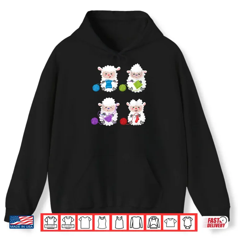 Hoodie Sheep Design Knit Crochet Knitter Gift Crocheting Knitting Shirt