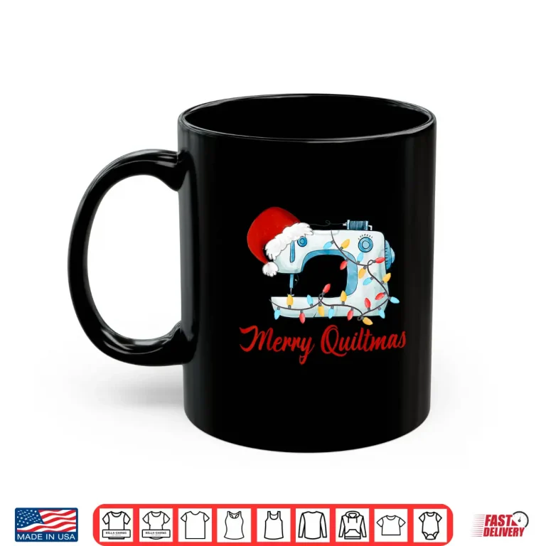 Mug Santa Christmas Quilter Merry Quiltmas Knitting Sewing Holiday Shirt