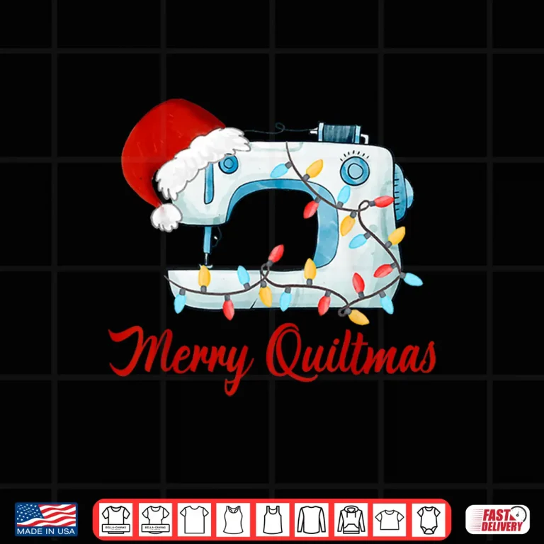 Design Santa Christmas Quilter Merry Quiltmas Knitting Sewing Holiday Shirt
