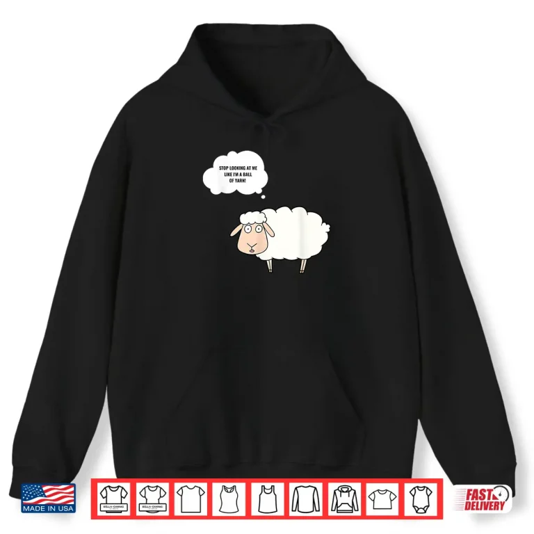 Hoodie Sheep Graphic Yarn Ball Knitting Crochet Knitter Hobby Shirt