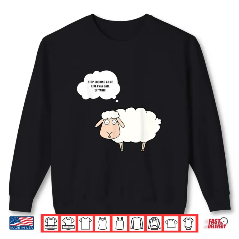 Sweatshirt Sheep Graphic Yarn Ball Knitting Crochet Knitter Hobby Shirt