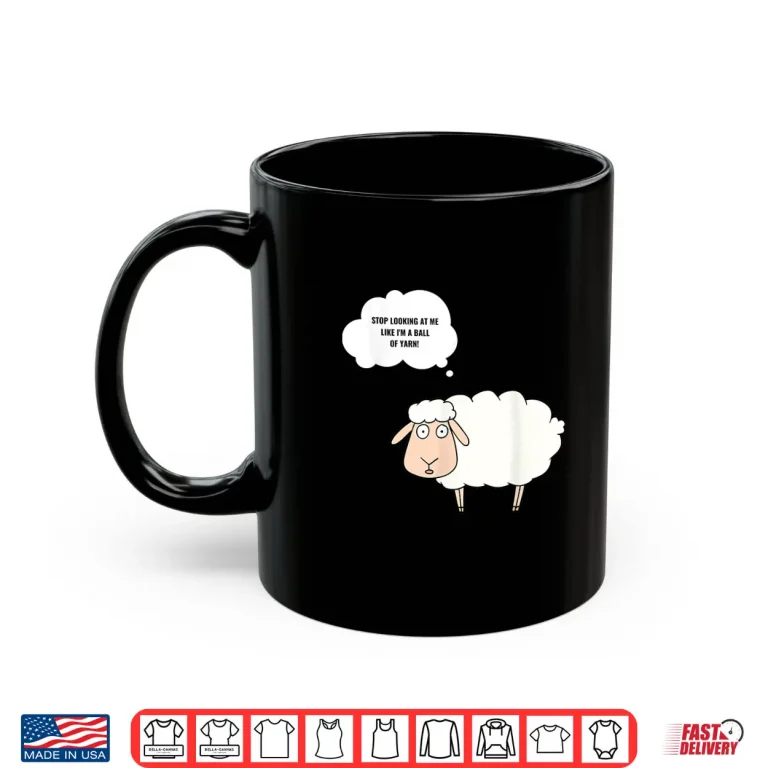 Mug Sheep Graphic Yarn Ball Knitting Crochet Knitter Hobby Shirt