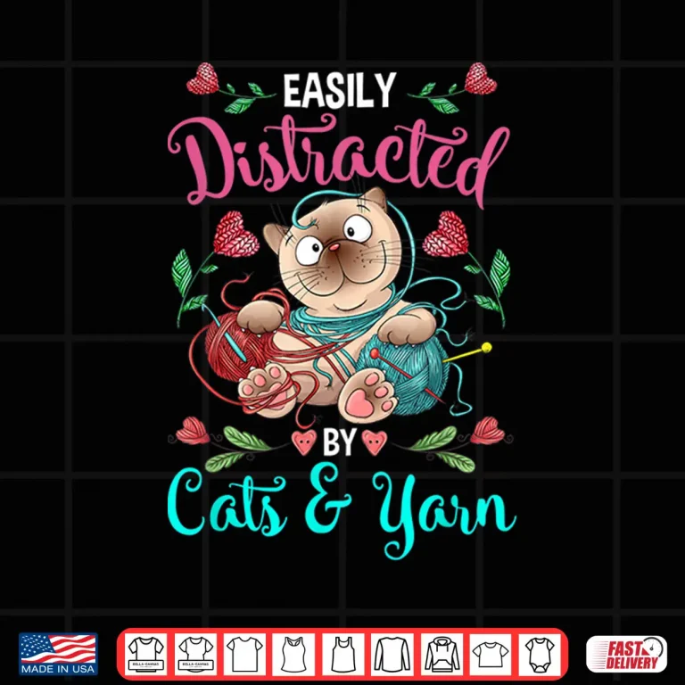Design Cats and Yarn Addicted Crochet Professional Humor Funny Shirt