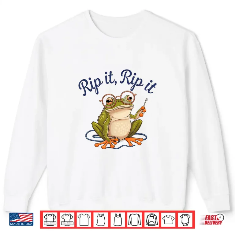 Sweatshirt Frog Frogging Rip It Crochet Yarn Knitting Crafting Hobby Shirt