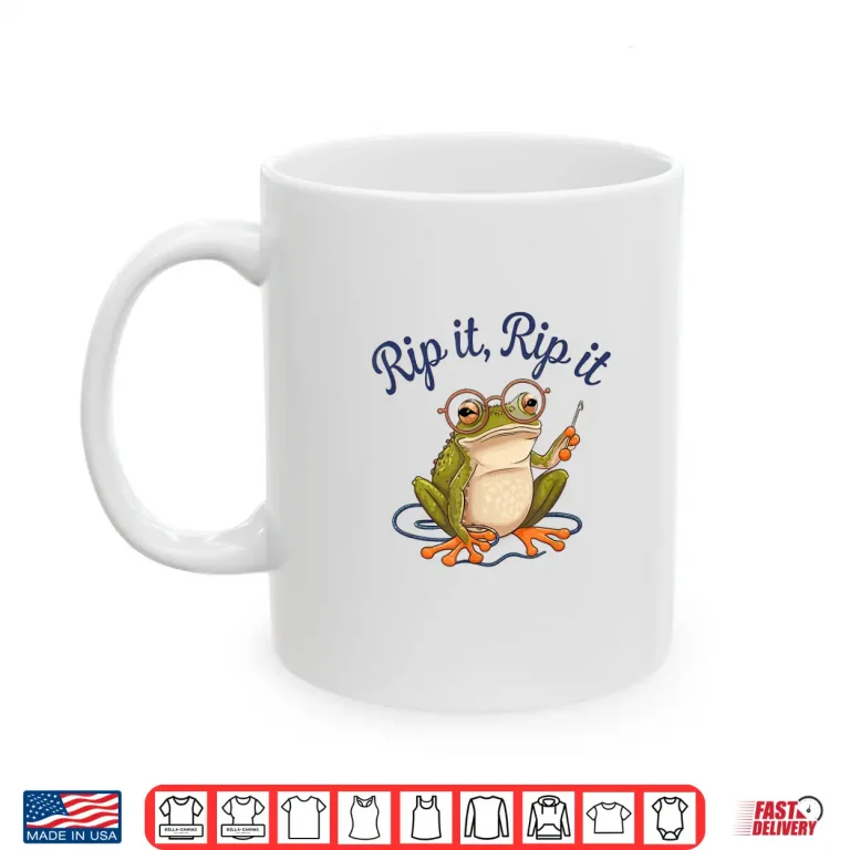 Mug Frog Frogging Rip It Crochet Yarn Knitting Crafting Hobby Shirt