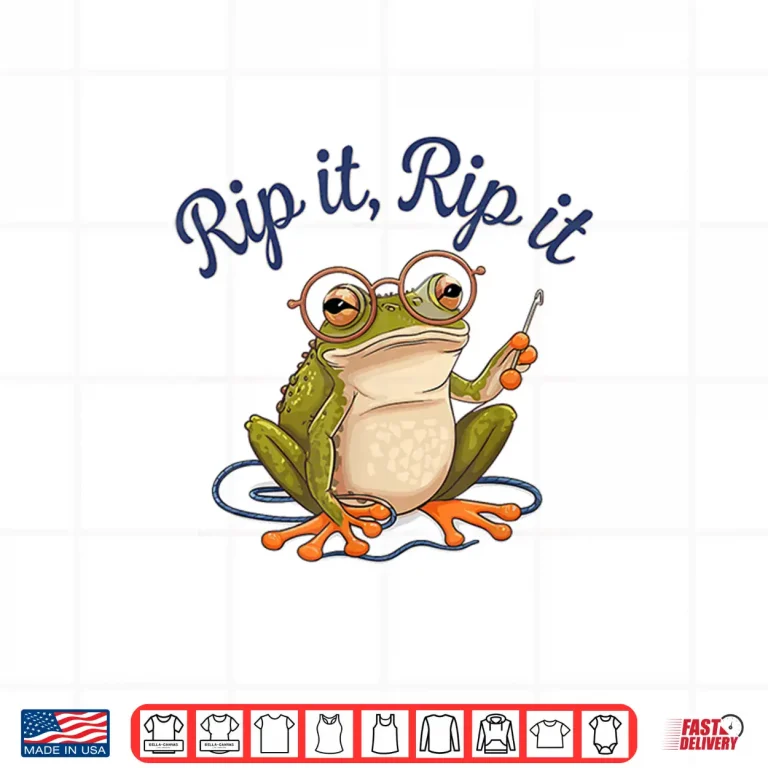 Design Frog Frogging Rip It Crochet Yarn Knitting Crafting Hobby Shirt