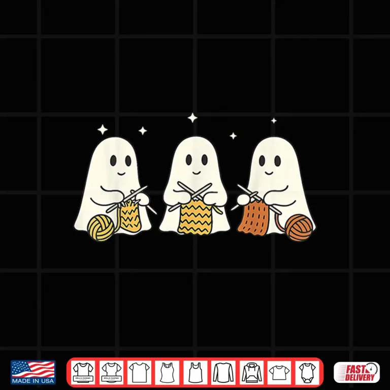 Design Ghost Halloween Knitting Yarn Knitter Craft Parent Identity Shirt
