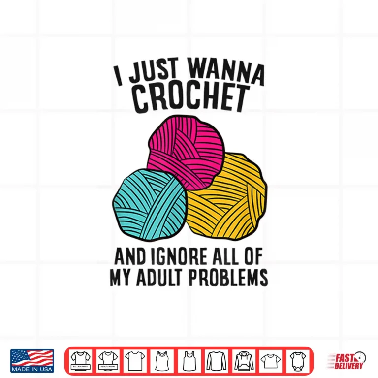 Design Ignore All Adult Problems Crochet Professional Crocheting Humor Shirt