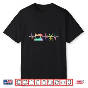 Heartbeat Pulse Quilter Sewing Professional Quilting Lover Shirt