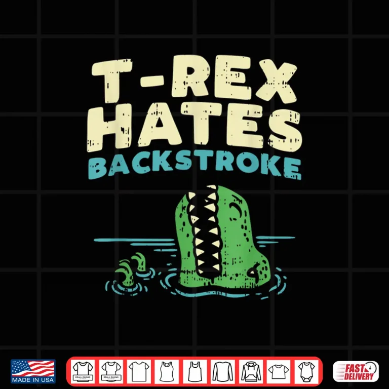 Design Backstroke Dinosaur Graphic T Rex Swimming Professional Humor Shirt