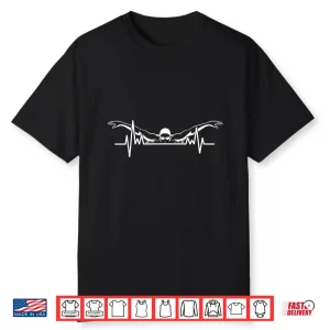 Heartbeat Pulse Swimming Swim Team Swimmer Modern Graphic Shirt