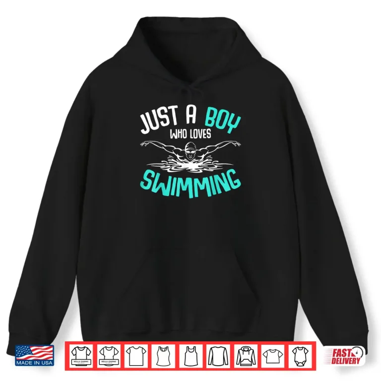 Hoodie Just A Person Who Loves Swimming Swimmer Youth Graphic Shirt