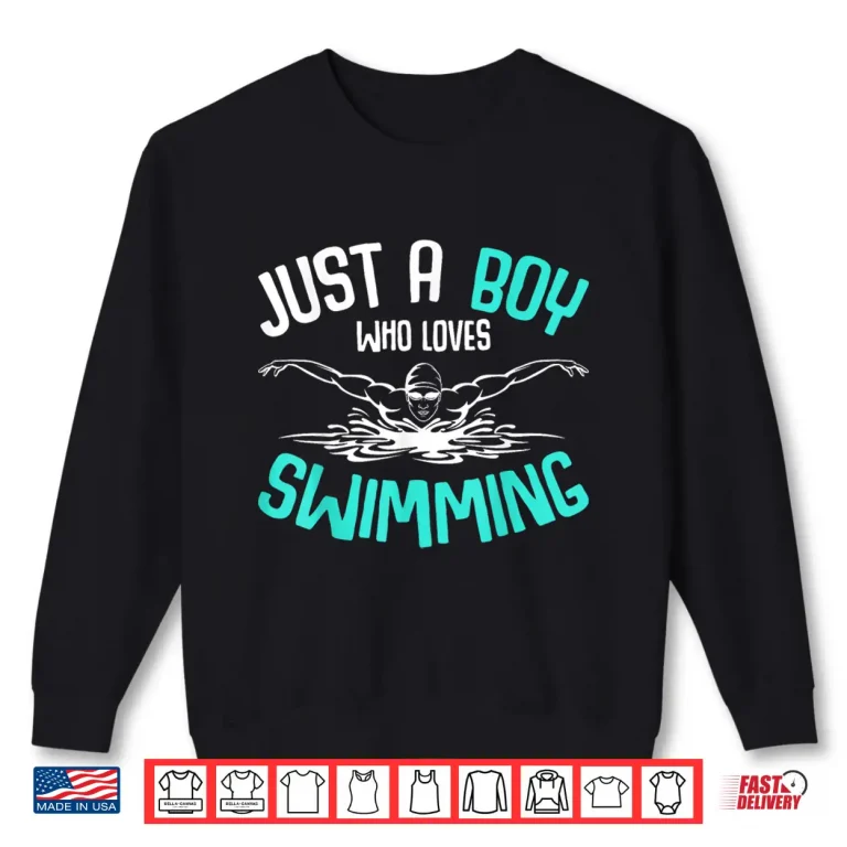 Sweatshirt Just A Person Who Loves Swimming Swimmer Youth Graphic Shirt