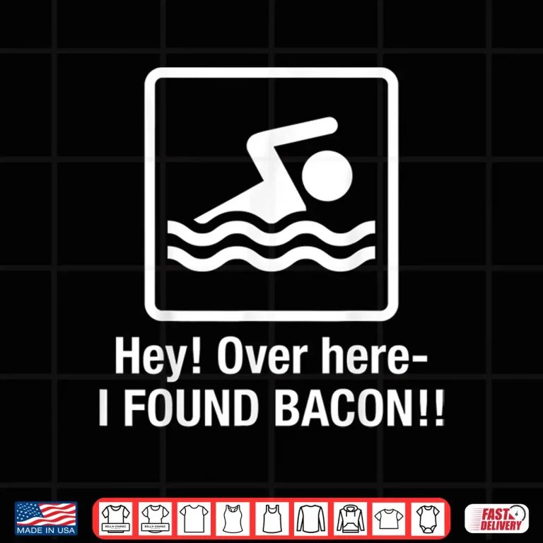 Design I Found Bacon Geek Swimming Professional Humor Funny Shirt