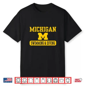 Navy Graphic Michigan Wolverines Swimming And Diving Licensed Shirt