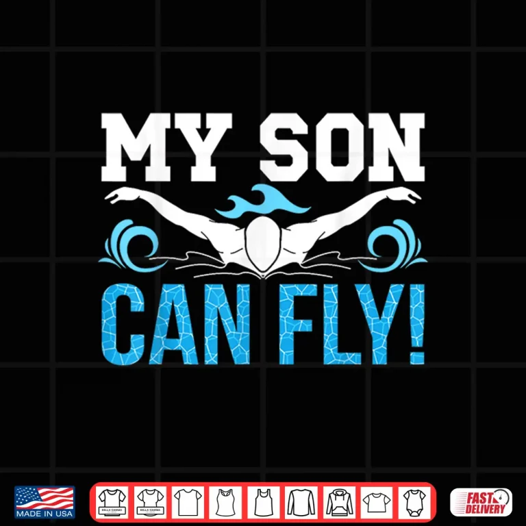 Design My Son Can Fly Swim Mom Swimmer Mama Swimming Mother Shirt