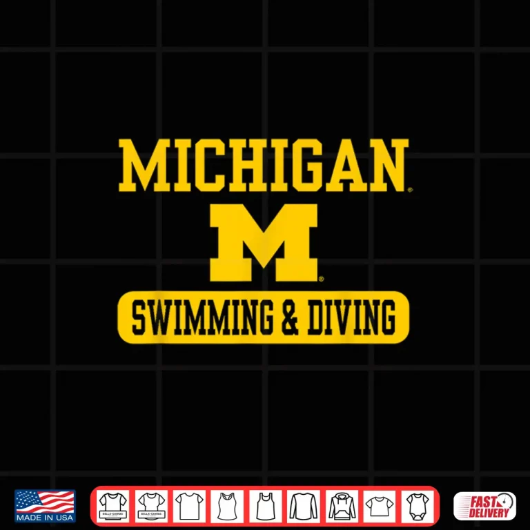 Design Navy Graphic Michigan Wolverines Swimming and Diving Licensed Shirt