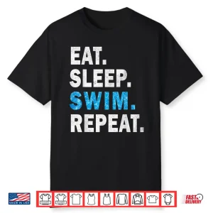 Pool Effect Design Eat Sleep Swim Repeat Swimmers Professional Shirt