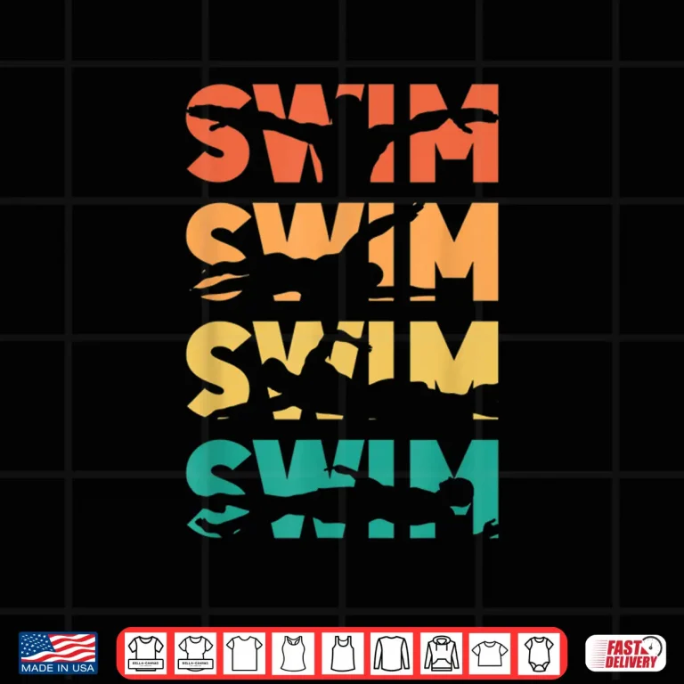 Design Professional Aesthetic Swimming Swimmer Modern Retro Vintage Shirt
