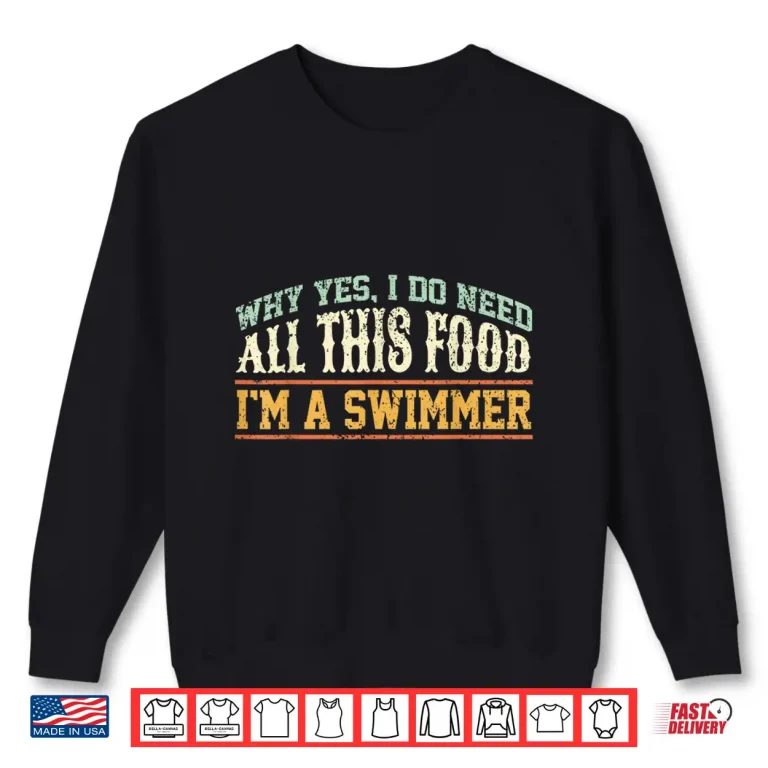 Sweatshirt Professional Athlete Swimming Swimmer Eating Humor Funny Shirt