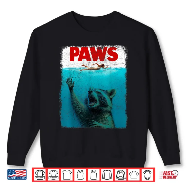 Sweatshirt Raccoon Paws Swimming Shark Professional Retro Vintage Humor Shirt