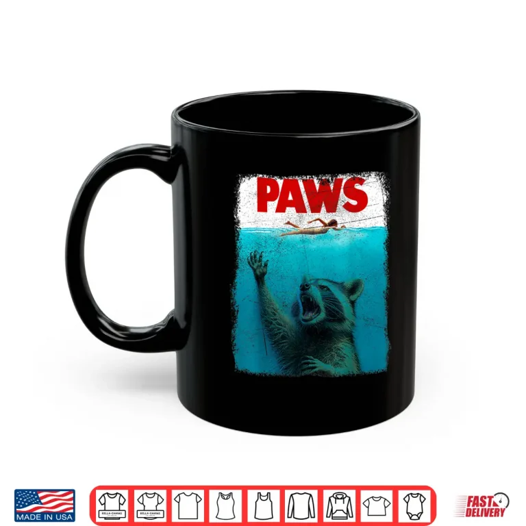 Mug Raccoon Paws Swimming Shark Professional Retro Vintage Humor Shirt