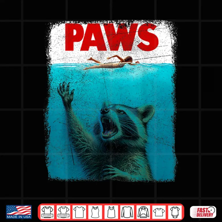 Design Raccoon Paws Swimming Shark Professional Retro Vintage Humor Shirt