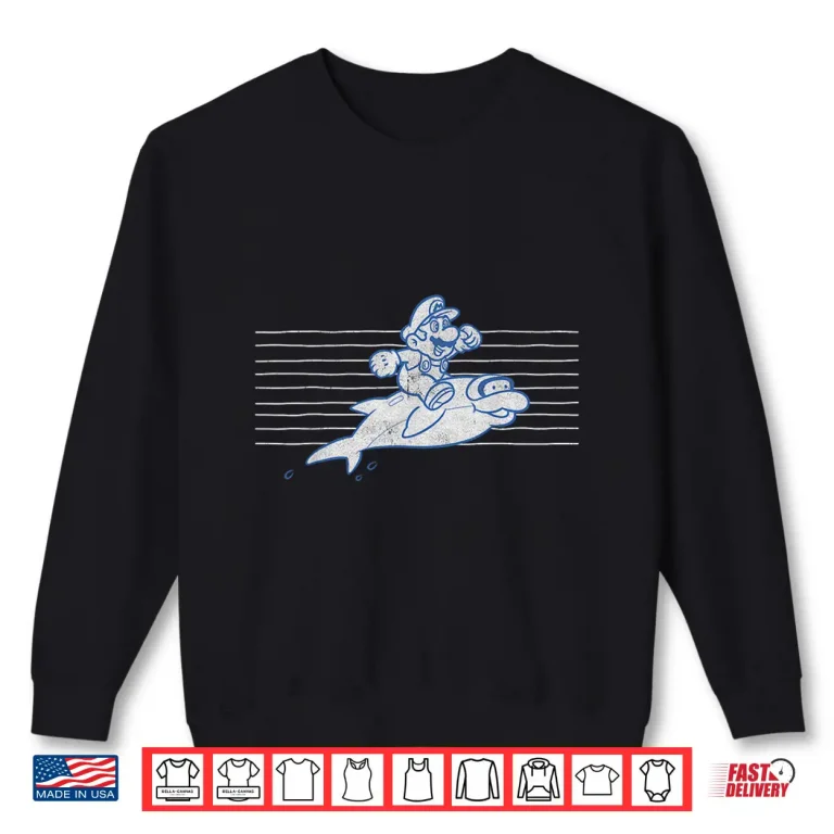 Sweatshirt Swimming With Friends Nintendo Super Mario Character Graphic Shirt