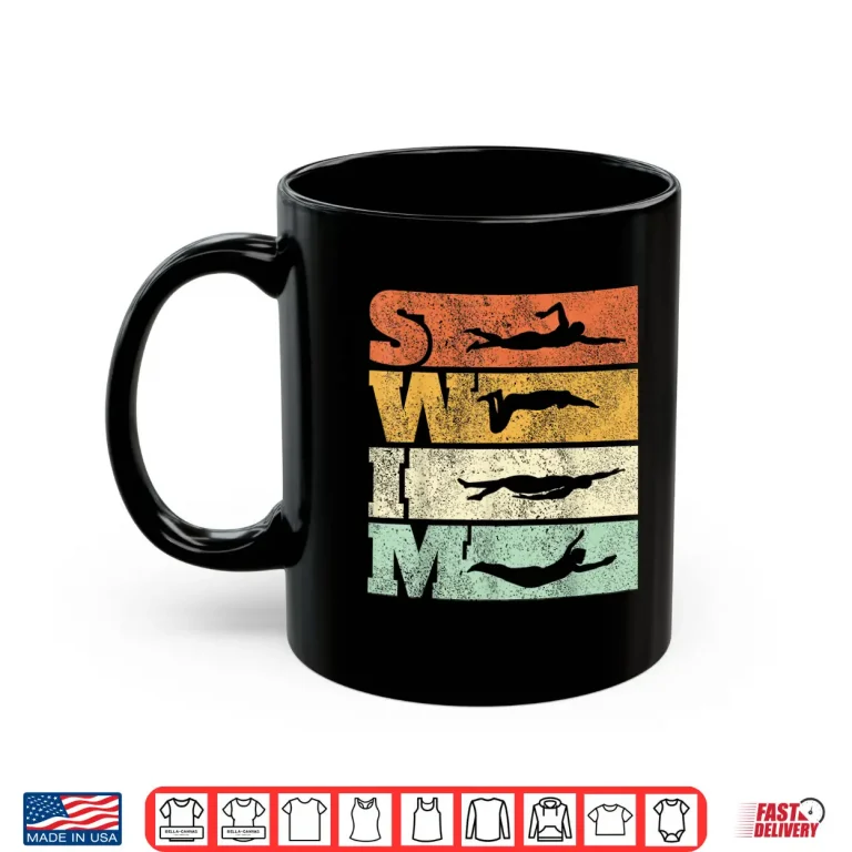 Mug Strokes Design Swimming SWIM Professional Retro Vintage Shirt