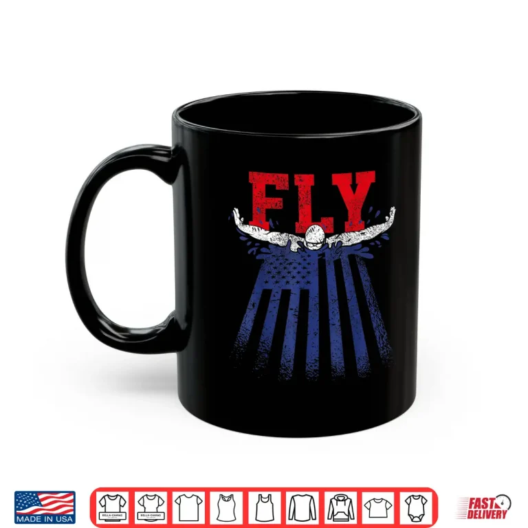 Mug American Flag Butterfly Stroke USA Swimming Swimmer Professional Graphic Shirt