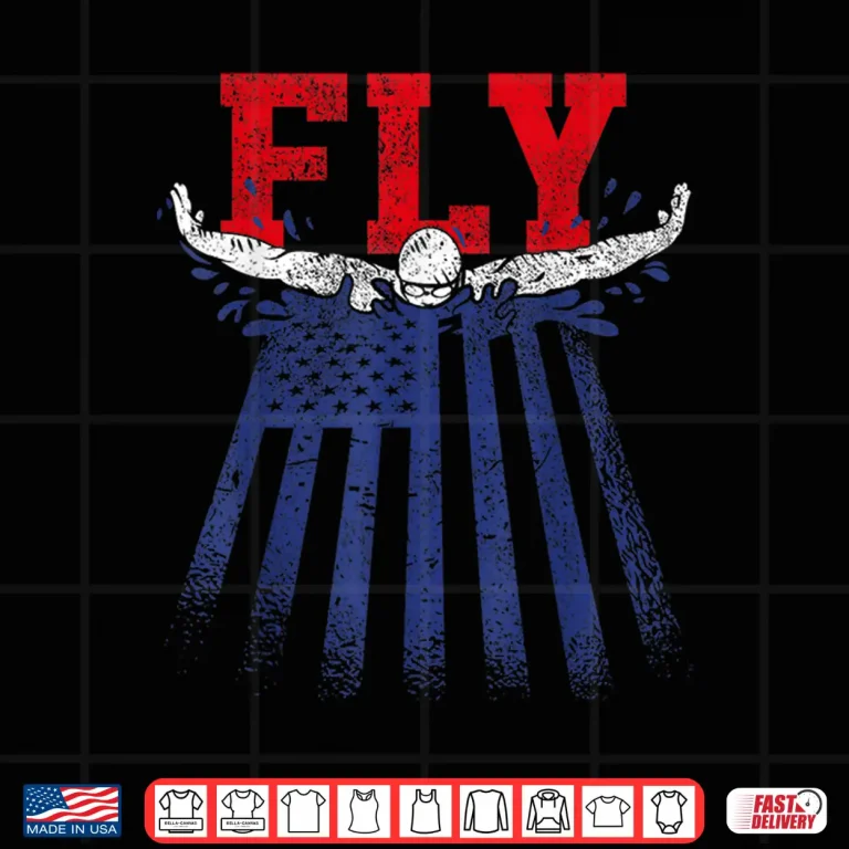 Design American Flag Butterfly Stroke USA Swimming Swimmer Professional Graphic Shirt
