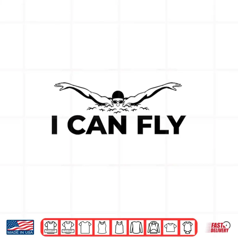 Design I Can Fly Butterfly Stroke Swimmer Swim Swimming Graphic Shirt