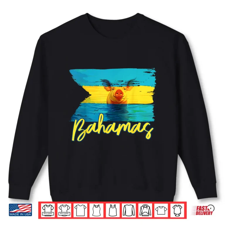 Sweatshirt Pig Flag Beach Caribbean Vacation Bahamas Swimming Family Shirt