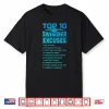 Professional Excuses Swimmer Butterfly Swimming Humor Funny Shirt