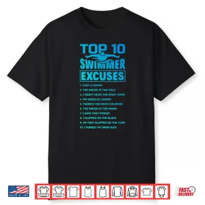 Professional Excuses Swimmer Butterfly Swimming Humor Funny Shirt