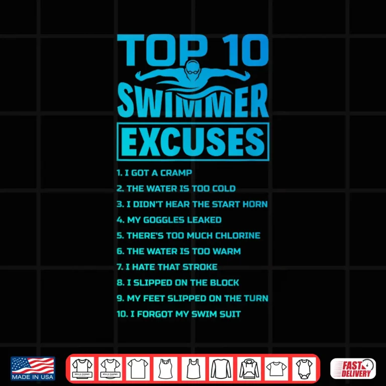 Design Professional Excuses Swimmer Butterfly Swimming Humor Funny Shirt