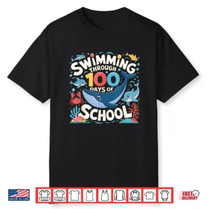 Through One Hundred Days Of School Swimming Ocean Underwater Shirt