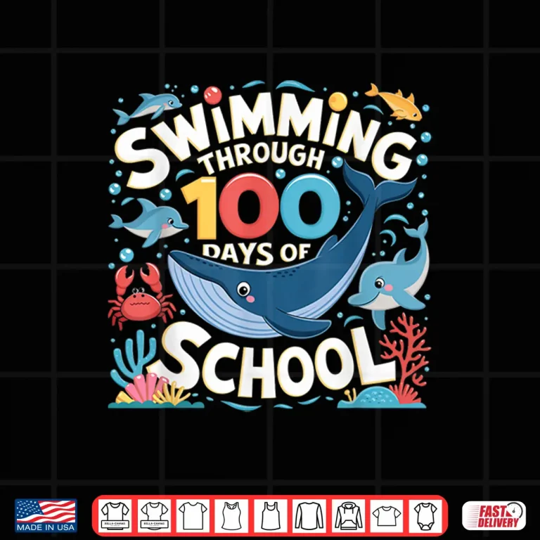 Design Through One Hundred Days Of School Swimming Ocean Underwater Shirt