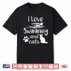 Vintage Cat Design Swimming Professional Unisex Gift Idea Shirt