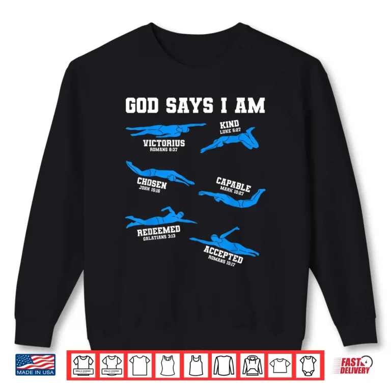 Sweatshirt Christian Faith Statement Swimming Lover Professional Spiritual Shirt