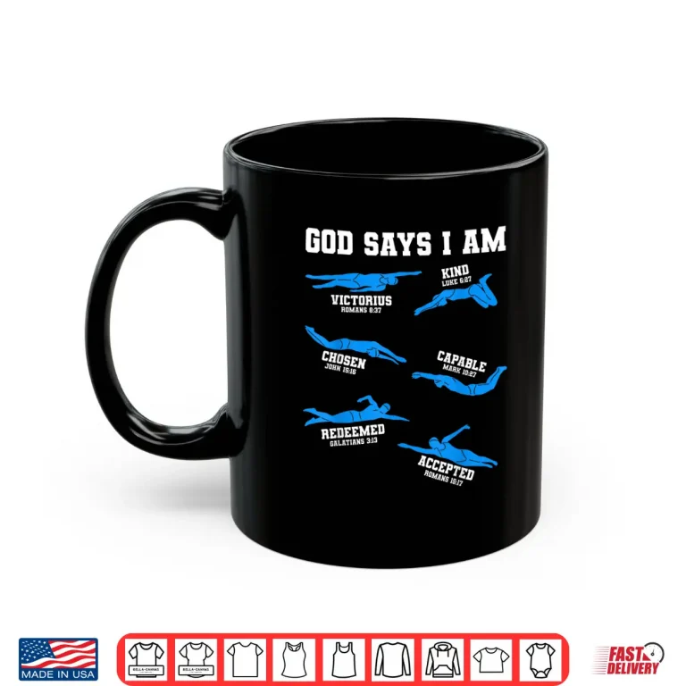 Mug Christian Faith Statement Swimming Lover Professional Spiritual Shirt